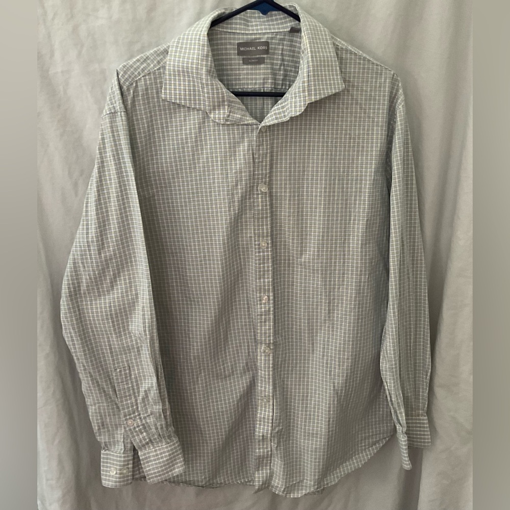 Michael kors slim fit XL  32/33 checked button up cotton